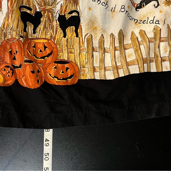Rare Vintage Handmade Halloween Witch Pumpkin Harvest Chore Dress Maxi Pinafore - Picture 3 of 12